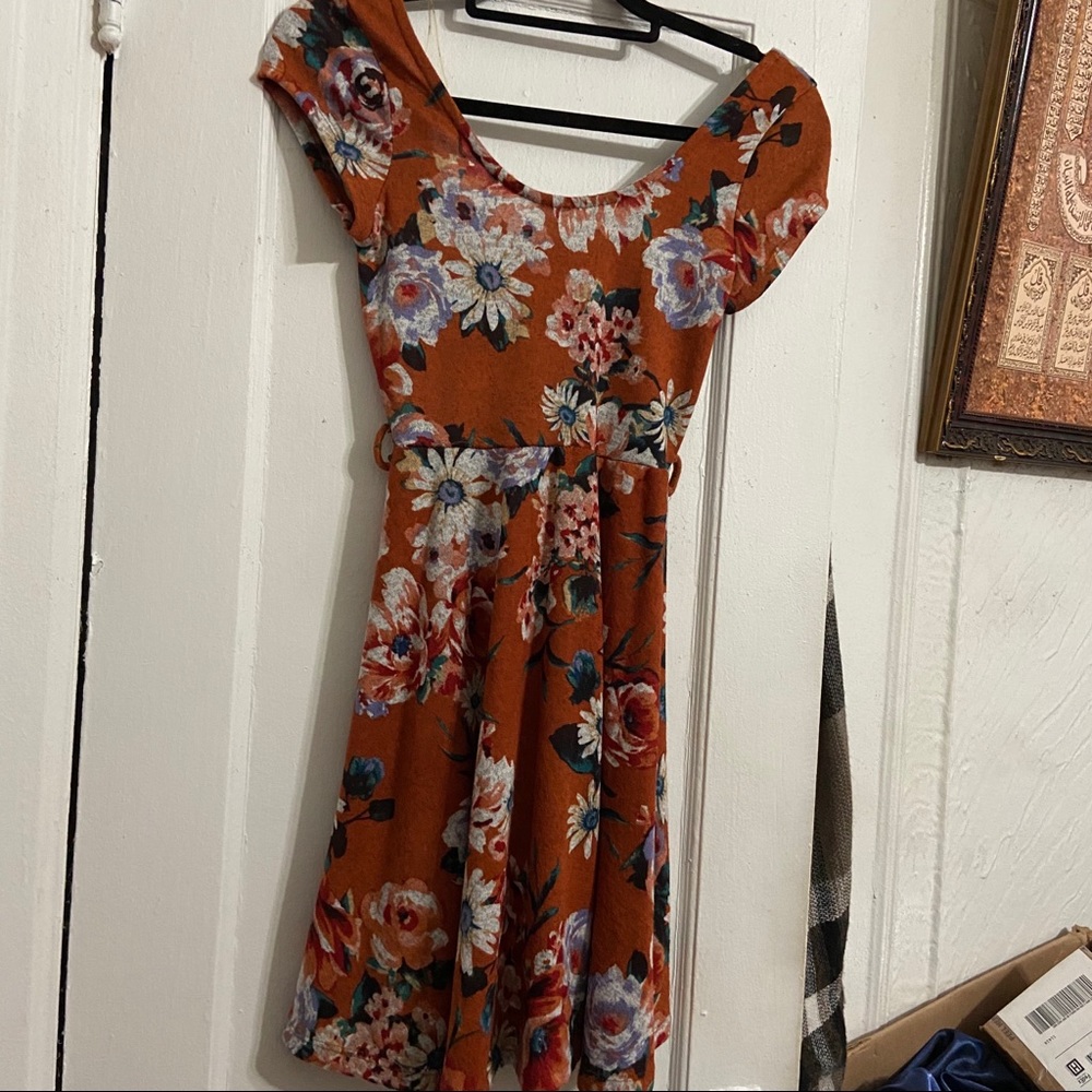 Floral skater mini dress